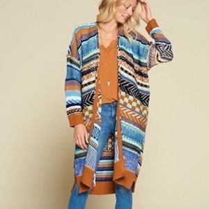 Dreamers boho glamping long kimono sweater